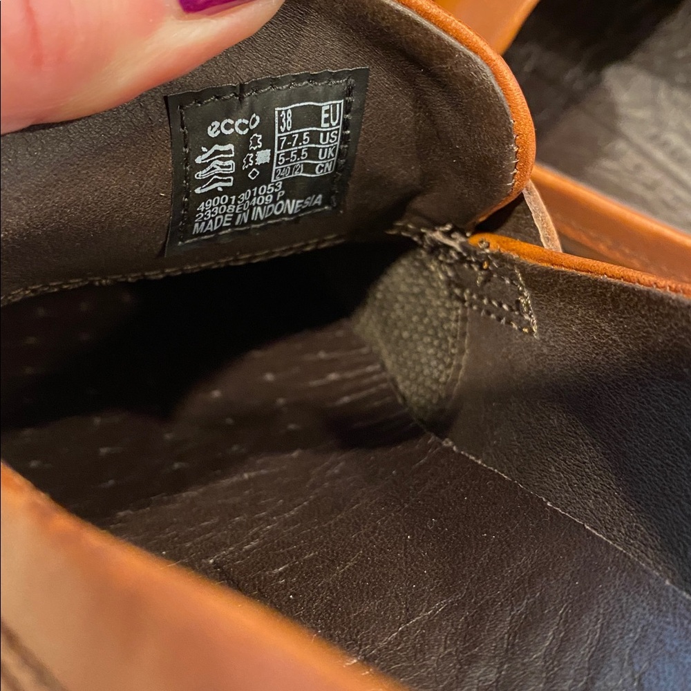 Ecco Modtray Penny Loafer Cognac EU 38 U.S. 7- 7.5 Leather (Shoes Only-No Box) - Picture 14 of 17